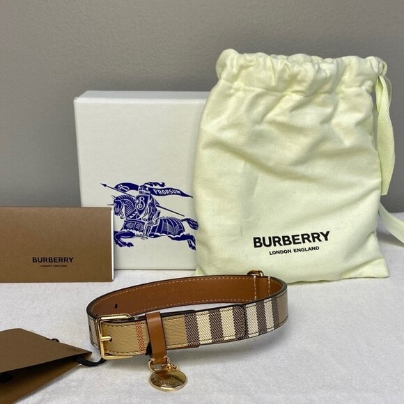 Burberry Other - SOLD OUT NWT Burberry Medium Check Dog Collar in Archive Beige/Briar Brown